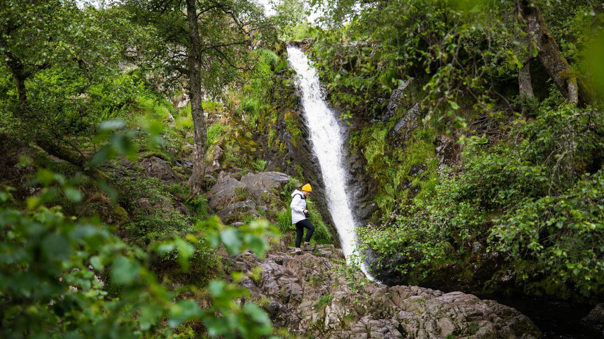Walker explores Linhope Spout