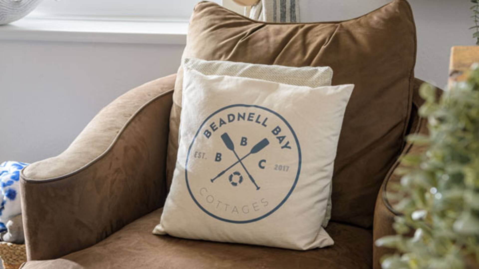 Logo-on-cushion